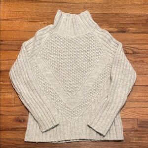 Cozy Women's Cream Cable Mock Neck Sweater